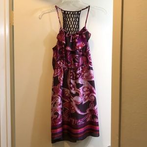 Patterned Dress with Cinched Waist size XS
